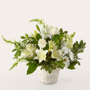 Ivory Elegance Floral Basket Flower Bouquet