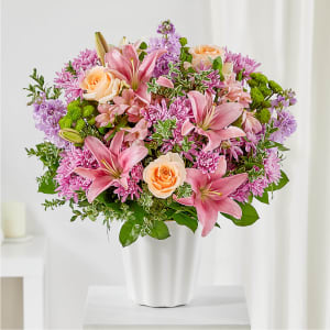 Supportive Embrace Tabletop Basket Flower Bouquet