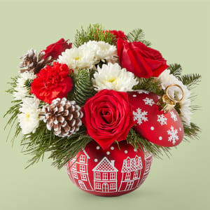 Christmas Village Ornament Flower Bouquet