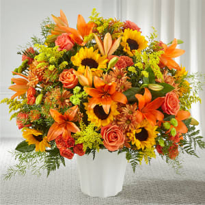 Harvest Thoughts Floor Basket Flower Bouquet