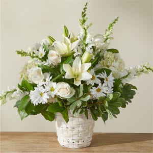 Ivory Elegance Floral Basket Flower Bouquet