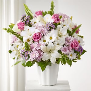 Warmest Thoughts Tabletop Basket Flower Bouquet
