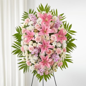 Offering Solace Standing Spray Flower Bouquet