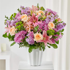 Supportive Embrace Tabletop Basket Flower Bouquet
