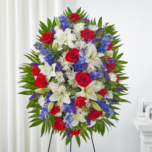 Cherished Service Standing Spray Flower Bouquet