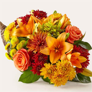 Feast of Color Cornucopia Flower Bouquet