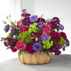 Serene Sanctuary Basket Flower Bouquet