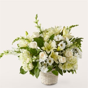 Ivory Elegance Floral Basket Flower Bouquet
