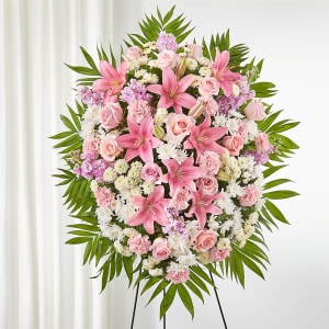 Offering Solace Standing Spray Flower Bouquet