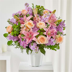 Supportive Embrace Tabletop Basket Flower Bouquet