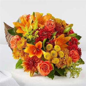 Feast of Color Cornucopia Flower Bouquet