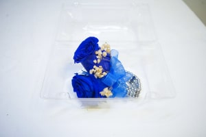 CPR-7 Corsage de rosas y baby breath preservado