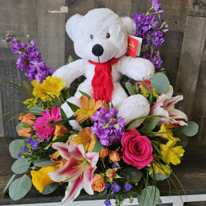 Teddy's Ride Home Flower Bouquet
