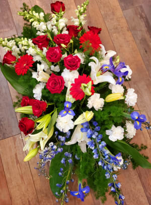 Sacred Duty Sympathy Easel Spray Flower Bouquet