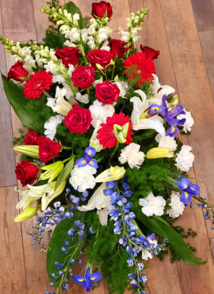 Sacred Duty Sympathy Easel Spray Flower Bouquet