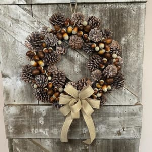 Plentiful Pinecones Silk (Artificial) Wreath Flower Bouquet