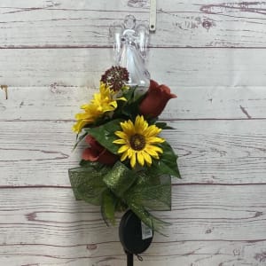 Solar Powered LED Angel Stake Flower Bouquet