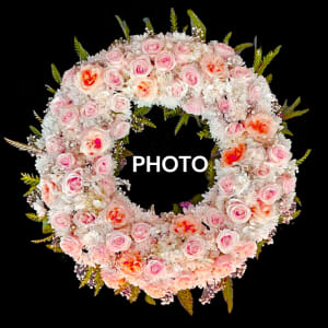 PINK WREATH WITH PHOTO Flower Bouquet