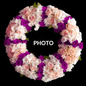 LOVELY WREATH WITH PHOTO Flower Bouquet