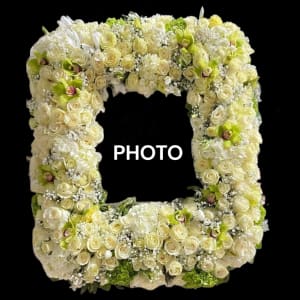 WHITE & GREEN STANDING SPRAY Flower Bouquet