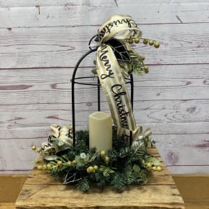 Holiday Hearth Silk (Artificial) Lanterns Flower Bouquet