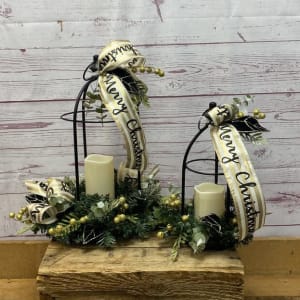Holiday Hearth Silk (Artificial) Lanterns Flower Bouquet