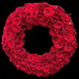 ALL RED WREATH Flower Bouquet