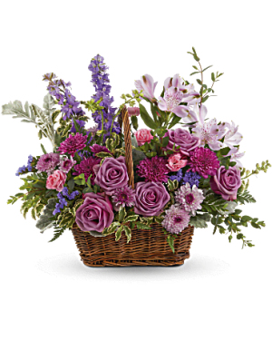 Lavender Meadow Basket Flower Bouquet