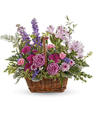 Lavender Meadow Basket Flower Bouquet
