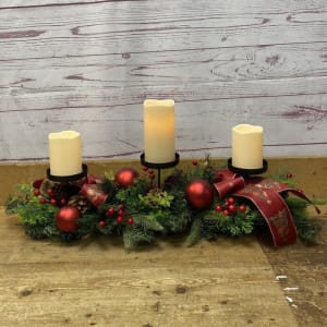 Traditional Red Silk (Artificial) Centerpiece Flower Bouquet