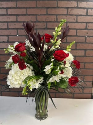 Gamecock Vase Flower Bouquet