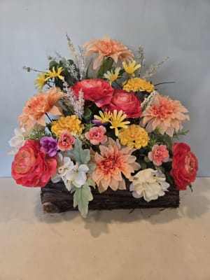 Seasonal Silk Cemetery Box Flower Bouquet