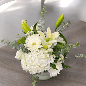 Designer's Choice Ceramic Sympathy Arrangement Flower Bouquet