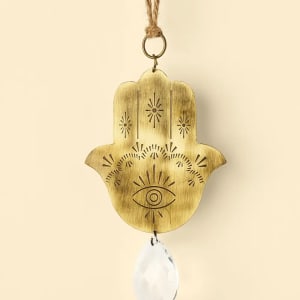 Hamsa Engraved Brass Suncatcher