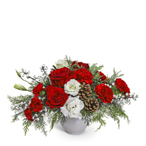 Snowberry Holiday Centerpiece Flower Bouquet