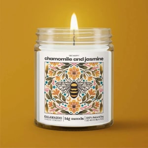 "Bee Happy" 3-Wick Soy Candle Flower Bouquet