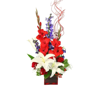 Victory Fireworks Vase Arrangement Flower Bouquet