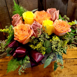 Uptown Box Bouquet, Autumn Mix Flower Bouquet