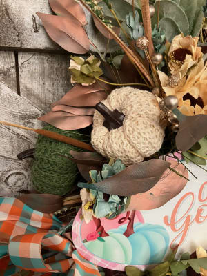 Aqua Autumn Wall Swag (Artificial)