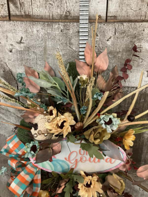 Aqua Autumn Wall Swag (Artificial)