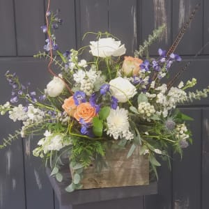 Rustic Meets Sophistication Barn Wood Box Arrangement Flower Bouquet