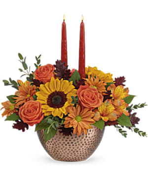 Autumn Copper Centerpiece Flower Bouquet