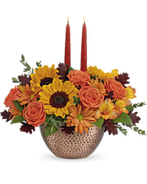 Autumn Copper Centerpiece Flower Bouquet
