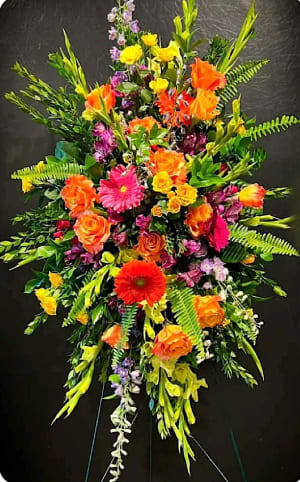 Radiant Beauty Easel Spray Flower Bouquet