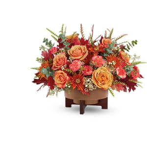 Modern Copper Centerpiece Flower Bouquet