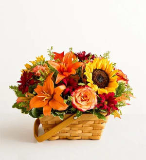 Fields of Europe Fall Basket Flower Arrangement Fields of Europe Fall Basket Flower Bouquet