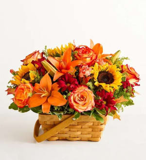 Fields of Europe Fall Basket Flower Arrangement Fields of Europe Fall Basket Flower Bouquet