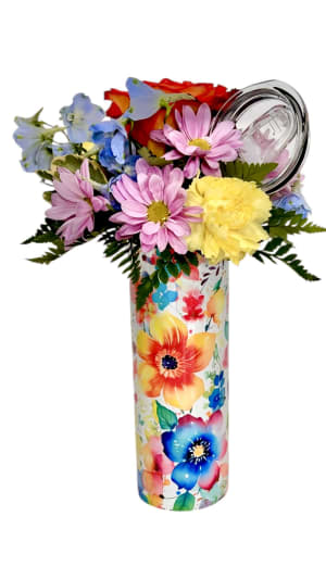 Garden Glow Insulated Tumbler and Flowers