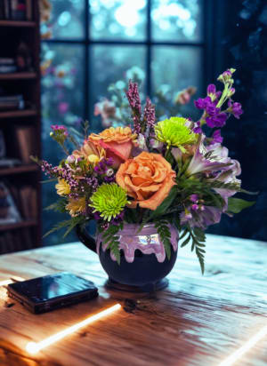 Halloween Hug in a Mug Flower Bouquet