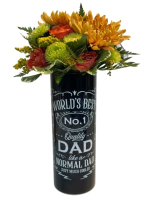 World's Best Dad Tumbler with Bouquet